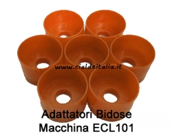 5 Adattatori in plastica per utilizzare cialde monodose su macchine bidose ECL101