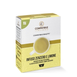 16 capsule compatibili Bialetti - Infuso Zenzero e Limone Solubile Compatibile Italiano
