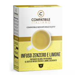 Capsule compatibili Nescaf Dolce Gusto Infuso Zenzero e Limone Solubile Compatibile Italiano - 16pz