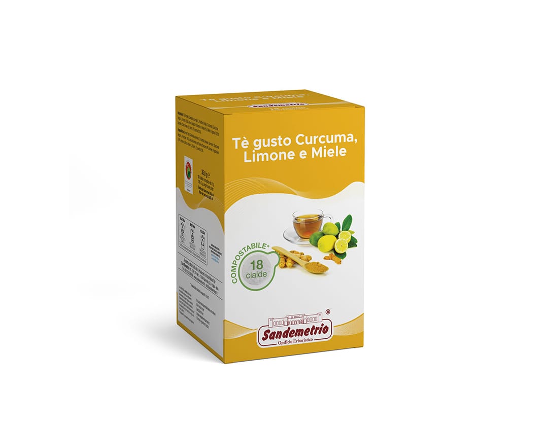 Tè gusto Curcuma Limone e Miele Cialda Carta ESE 44mm Sandemetrio Tè gusto Curcuma Limone e Miele Cialda Carta ESE 44mm Sandemetrio