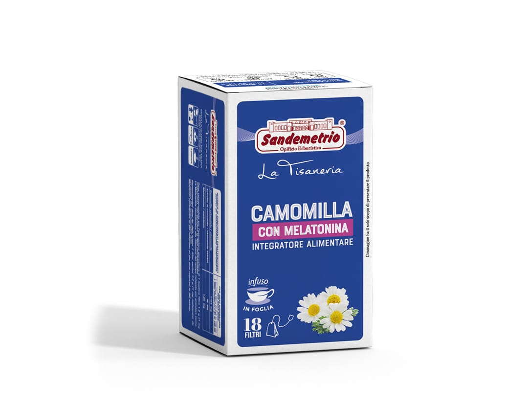 Infuso Camomilla con melatonina - Integratore Alimentare Filtri Sandemetrio Infuso Camomilla con melatonina - Integratore Alimentare Filtri Sandemetrio