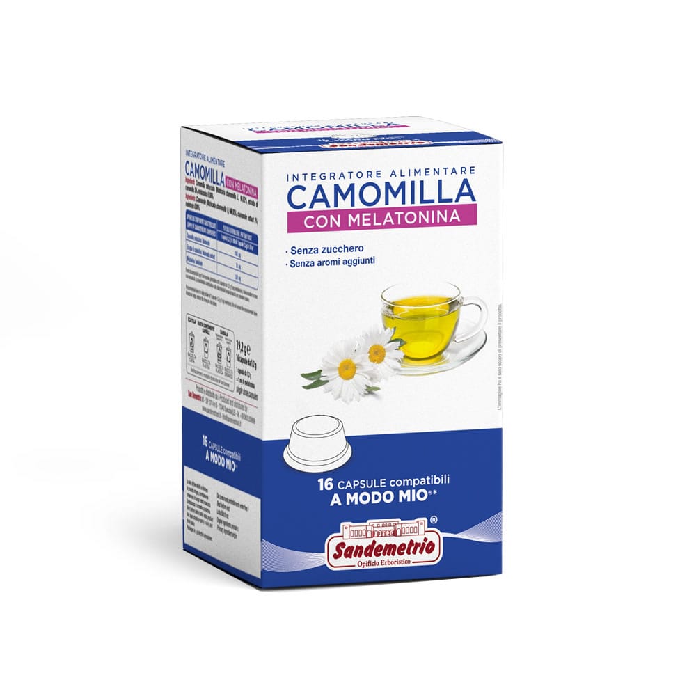 Camomilla con melatonina - Integratore Alimentare Compatibile Lavazza A Modo Mio Sandemetrio Camomilla con melatonina - Integratore Alimentare Compatibile Lavazza A Modo Mio Sandemetrio